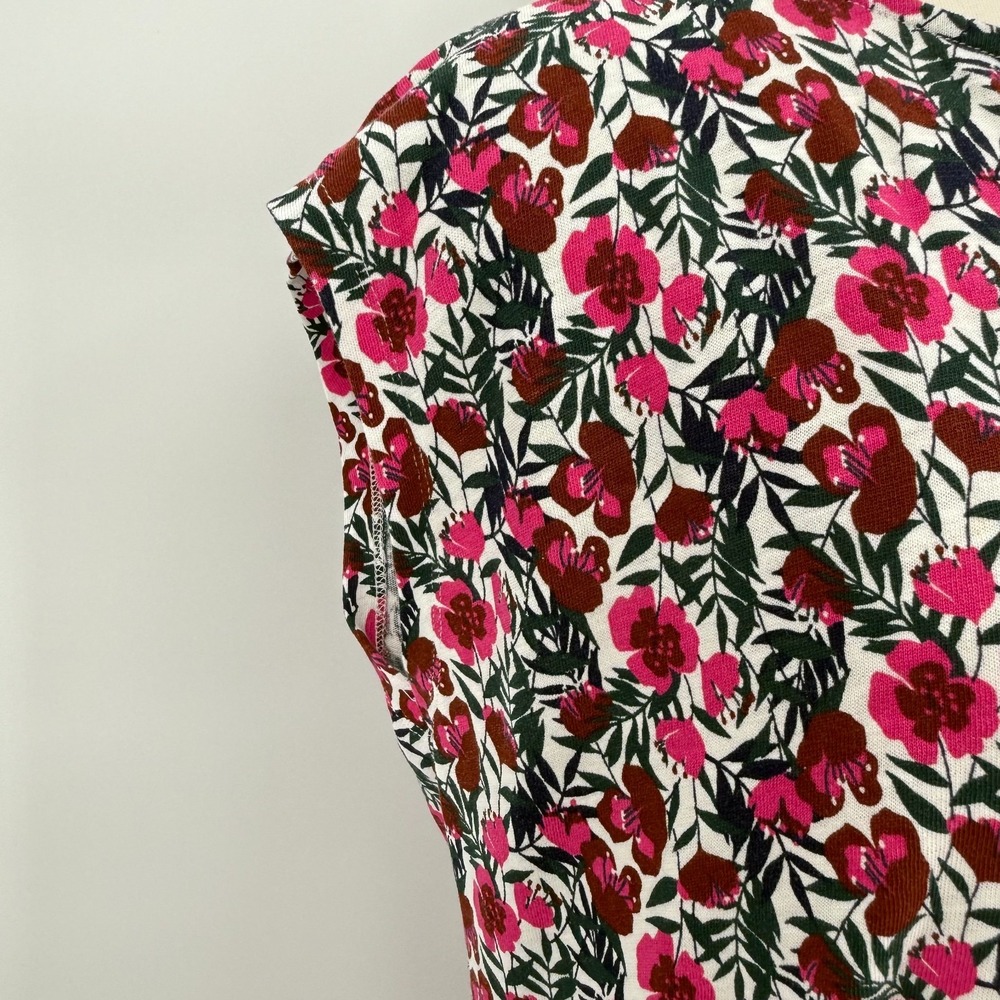 Boden Womens Jersey Floral Knee Length Dress Size 12R Sleeveless Pockets Cottage - Picture 5 of 13